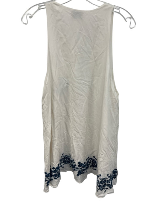 Show Me Your Mumu Size S White & Navy Rayon Sleeveless Above Knee Peasant Dress White & Navy / S