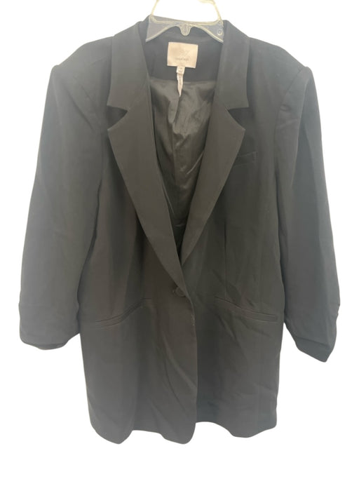 Cinq a Sept Size 12 Black Triacetate & Polyester Long Sleeve Blazer Jacket Black / 12