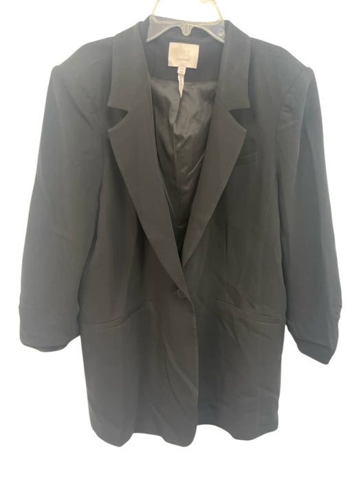 Cinq a Sept Size 12 Black Triacetate & Polyester Long Sleeve Blazer Jacket Black / 12