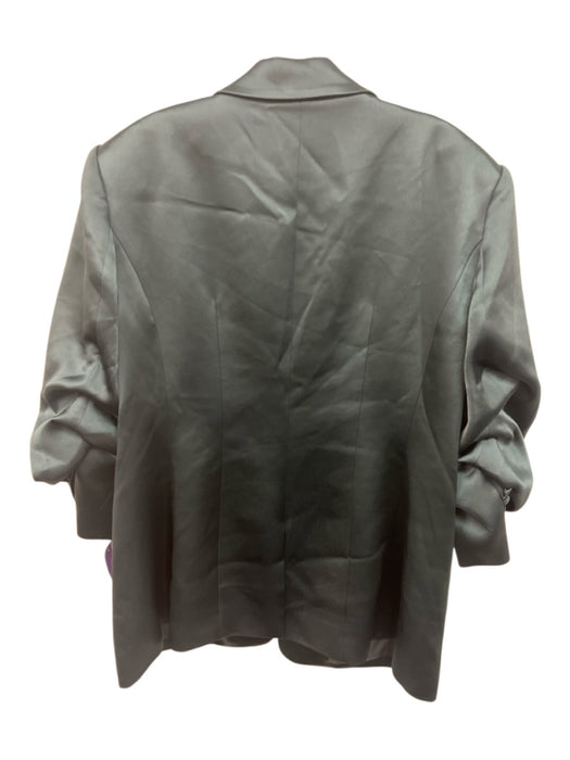 Cinq a Sept Size 12 Blue Green Triacetate & Polyester Long Sleeve Blazer Jacket Blue Green / 12