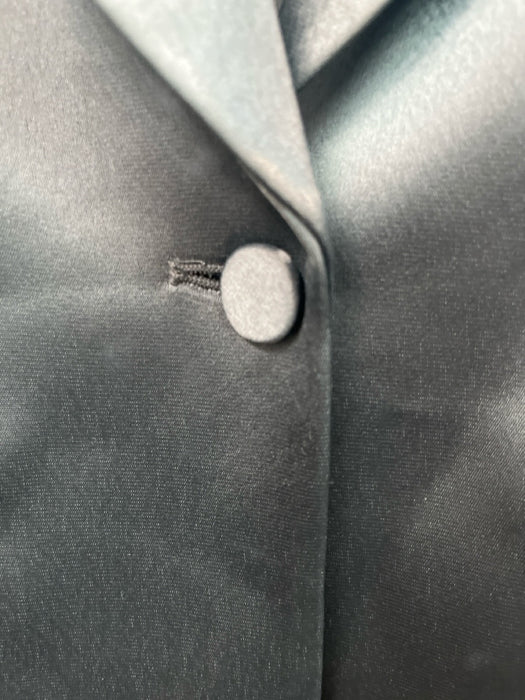 Cinq a Sept Size 12 Blue Green Triacetate & Polyester Long Sleeve Blazer Jacket Blue Green / 12