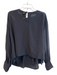 Isabel Marant Etoile Size 40 Black Silk Round Neck Tie Front Long Sleeve Top Black / 40