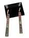 Kenneth Lane Gold Tone & Multi Metal Sticks Dangle Bar Post Back Earrings Gold Tone & Multi