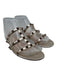 Valentino Shoe Size 36 Gold Leather 3 Strap Studded Round Toe Slide Sandals Gold / 36