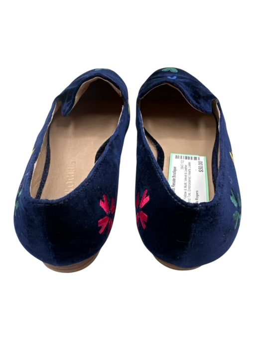 Jack Rogers Shoe Size 8 Blue, Yellow & Multi Velvet & Leather Round Toe Flats Blue, Yellow & Multi / 8