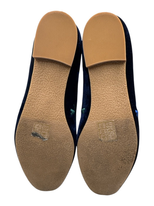 Jack Rogers Shoe Size 8 Blue, Yellow & Multi Velvet & Leather Round Toe Flats Blue, Yellow & Multi / 8