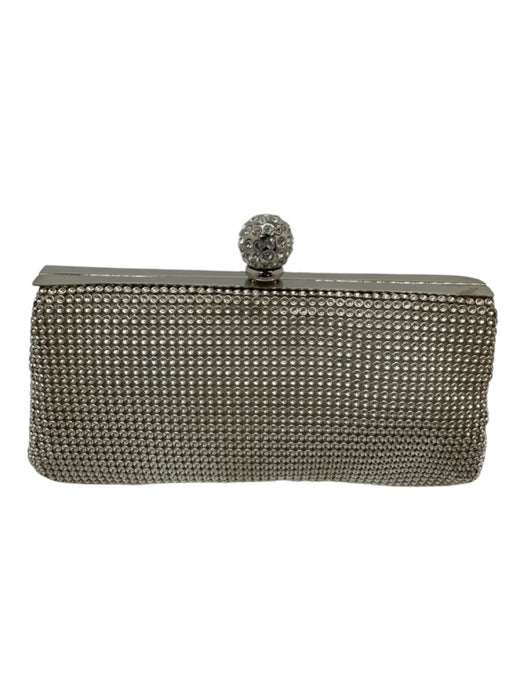 Whiting & Davis Silver Mesh Metallic Rhinestone Detail Chain Strap Bag Silver / Mini
