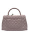 Chanel Lilac Pink Caviar Leather Diamond Quilted Turn Lock Top Handle flap Bag Lilac Pink / Small