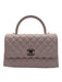 Chanel Lilac Pink Caviar Leather Diamond Quilted Turn Lock Top Handle flap Bag Lilac Pink / Small