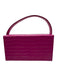 L' Afshar Pink & Clear Leather Croc Embossed Square Clear Chain Top Handle Bag Pink & Clear / Mini