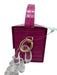 L' Afshar Pink & Clear Leather Croc Embossed Square Clear Chain Top Handle Bag Pink & Clear / Mini