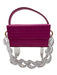 L' Afshar Pink & Clear Leather Croc Embossed Square Clear Chain Top Handle Bag Pink & Clear / Mini