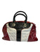 Gucci Red, Cream & Black Leather Patent Rolled Top Handles Bag Red, Cream & Black