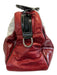 Gucci Red, Cream & Black Leather Patent Rolled Top Handles Bag Red, Cream & Black