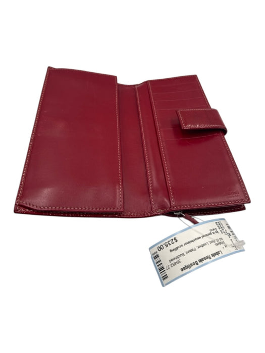 Gucci Red Leather Patent Wallets Red