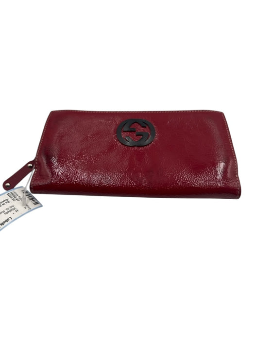 Gucci Red Leather Patent Wallets Red