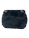 Michael Michael Kors Black Leather Shearling Silver Hardware Shoulder Bag Bag Black