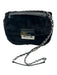 Michael Michael Kors Black Leather Shearling Silver Hardware Shoulder Bag Bag Black