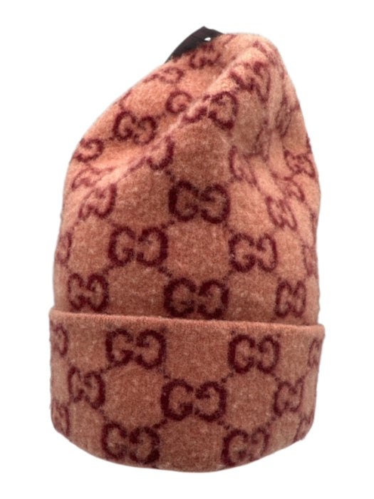 Gucci Pink Wool Monogram Hat Pink / M
