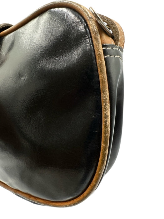 Yves Saint Laurent Black & Tan Leather Crossbody Bag Black & Tan