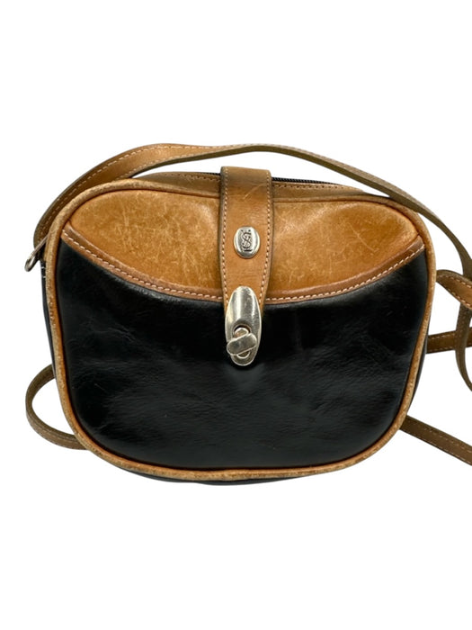 Yves Saint Laurent Black & Tan Leather Crossbody Bag Black & Tan