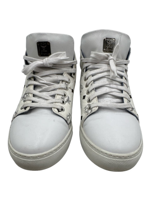 MCM Shoe Size 36 White Leather Lace Up Mid Top Sneakers White / 36