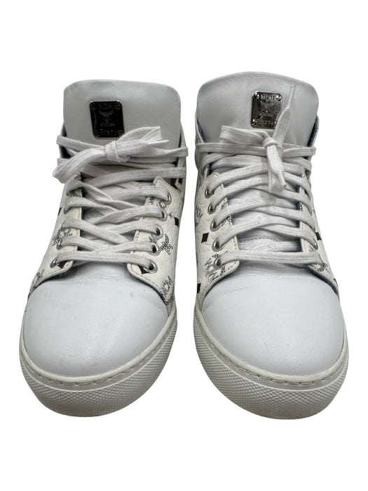 MCM Shoe Size 36 White Leather Lace Up Mid Top Sneakers White / 36