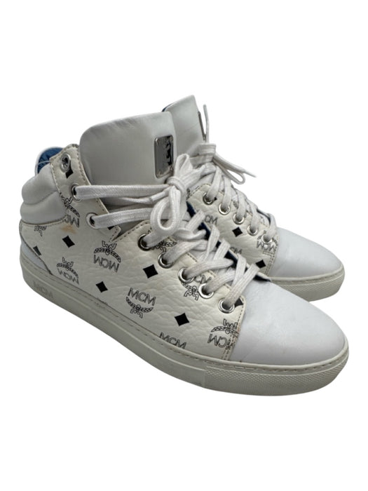 MCM Shoe Size 36 White Leather Lace Up Mid Top Sneakers White / 36