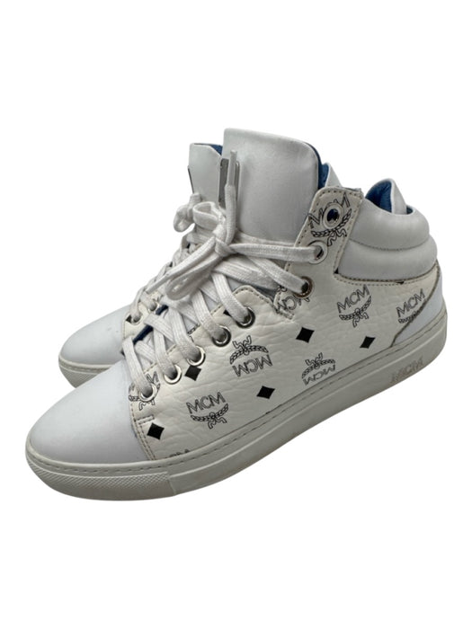 MCM Shoe Size 36 White Leather Lace Up Mid Top Sneakers White / 36