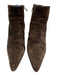 Prada Shoe Size 35.5 Brown Leather Suede Pointed Toe Kitten Heel Booties Brown / 35.5