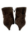 Prada Shoe Size 35.5 Brown Leather Suede Pointed Toe Kitten Heel Booties Brown / 35.5