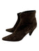 Prada Shoe Size 35.5 Brown Leather Suede Pointed Toe Kitten Heel Booties Brown / 35.5