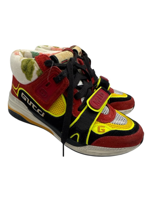 Gucci Shoe Size 36 Multicolor Leather Velcro Strap Mid Top Sneakers Multicolor / 36