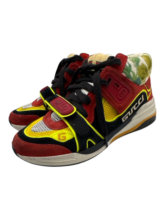 Gucci Shoe Size 36 Multicolor Leather Velcro Strap Mid Top Sneakers Multicolor / 36