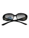 Prada AS IS Black Acetate Oversized butterfly round cc logo Sunglasses Black