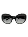 Prada AS IS Black Acetate Oversized butterfly round cc logo Sunglasses Black