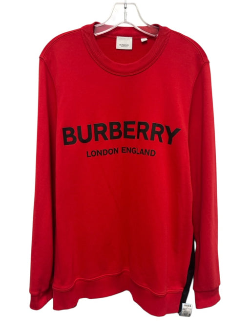 Burberry Size L Red & Black Cotton Graphic Print Sweatshirt Sweater Red & Black / L