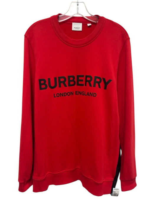 Burberry Size L Red & Black Cotton Graphic Print Sweatshirt Sweater Red & Black / L