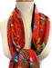 Gucci Red & Multi Silk & Cashmere Pockets Floral Fringe Rectangle scarf Red & Multi