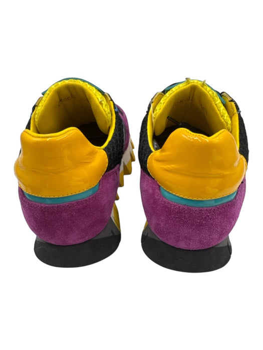 Dolce & Gabbana Shoe Size 36.5 Purple, Yellow, Blue Leather Upper Mesh Sneakers Purple, Yellow, Blue / 36.5