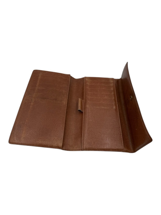 Louis Vuitton Mixed Brown Coated Canvas Snap Button Monogram Card Slots Wallets Mixed Brown