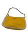 Coach Yellow Leather Shoulder Bag Chain Fur Detail Bag Yellow / Small