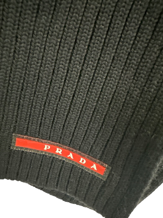 Prada Black Wool Knit scarf Black / Small