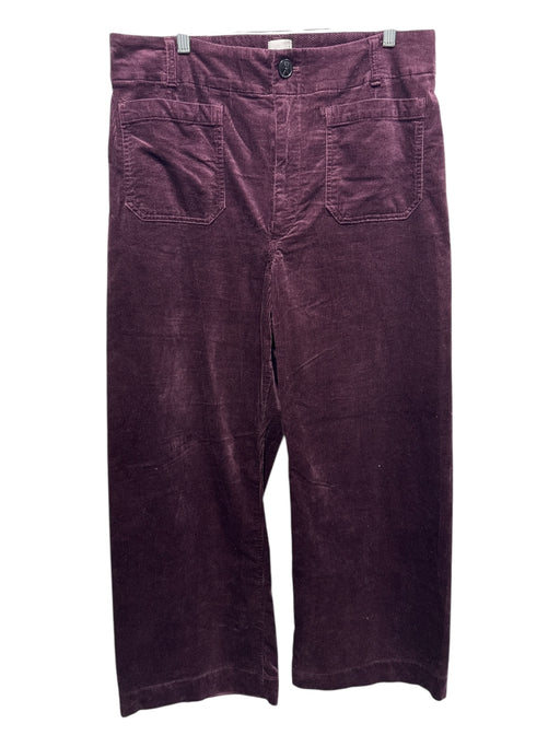 Maeve Size 34 Burgundy Cotton & Modal Corduroy zip fly Patch Pockets Pants Burgundy / 34