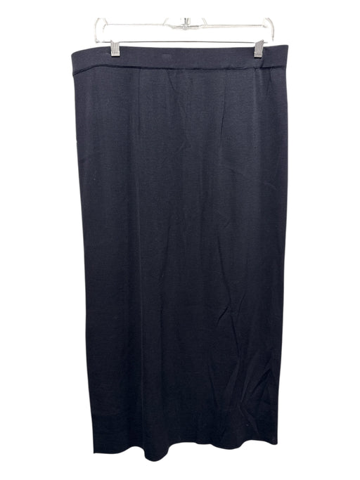 Misook Size L Black Acrylic Elastic Waist Skirt Black / L