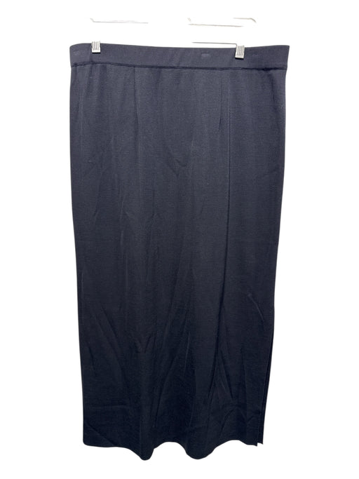 Misook Size L Black Acrylic Elastic Waist Skirt Black / L