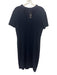 St John Caviar Size 10 Navy Blue Wool Blend U Neck Short Sleeve Below knee Dress Navy Blue / 10