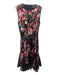 Rickie Freeman for Teri Jon Size 14 Pink, Green, Black Polyester Floral Dress Pink, Green, Black / 14