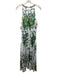 Rickie Freeman for Teri Jon Size 16 White & Green Polyester Gathered Leaves Gown White & Green / 16