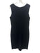 St John Size 12 Black Wool Blend Tweed Sleeveless Keyhole Knee length Dress Black / 12